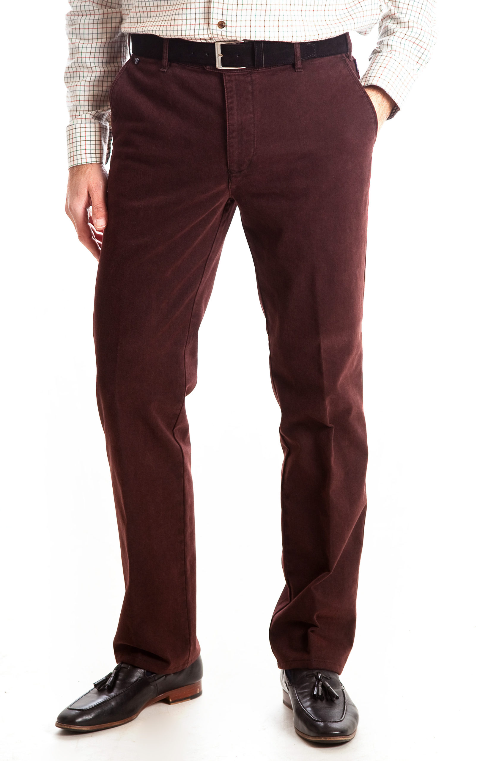 Bruhl Cotton Trousers - Montana Fit - Wine - Birtchnells