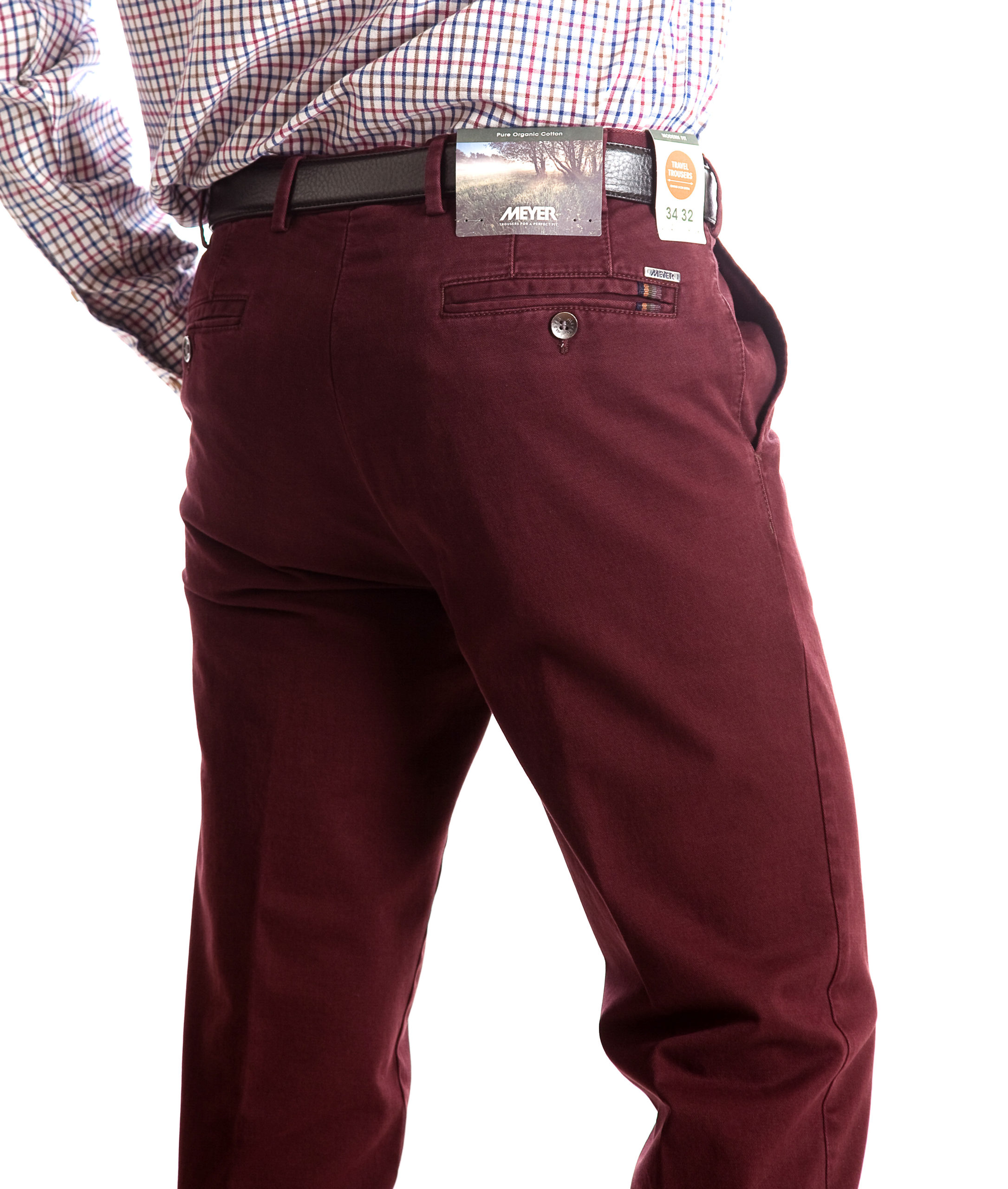 Meyer Oslo Fit Trousers - Wine - Birtchnells
