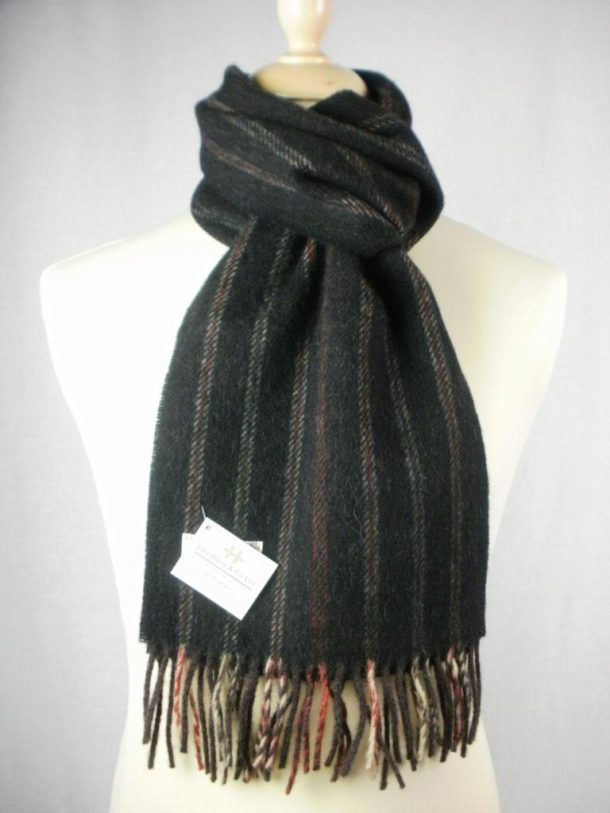 John Hanly & Co Ltd Lambswool Scarf - Wide Rope Effect - Image 2