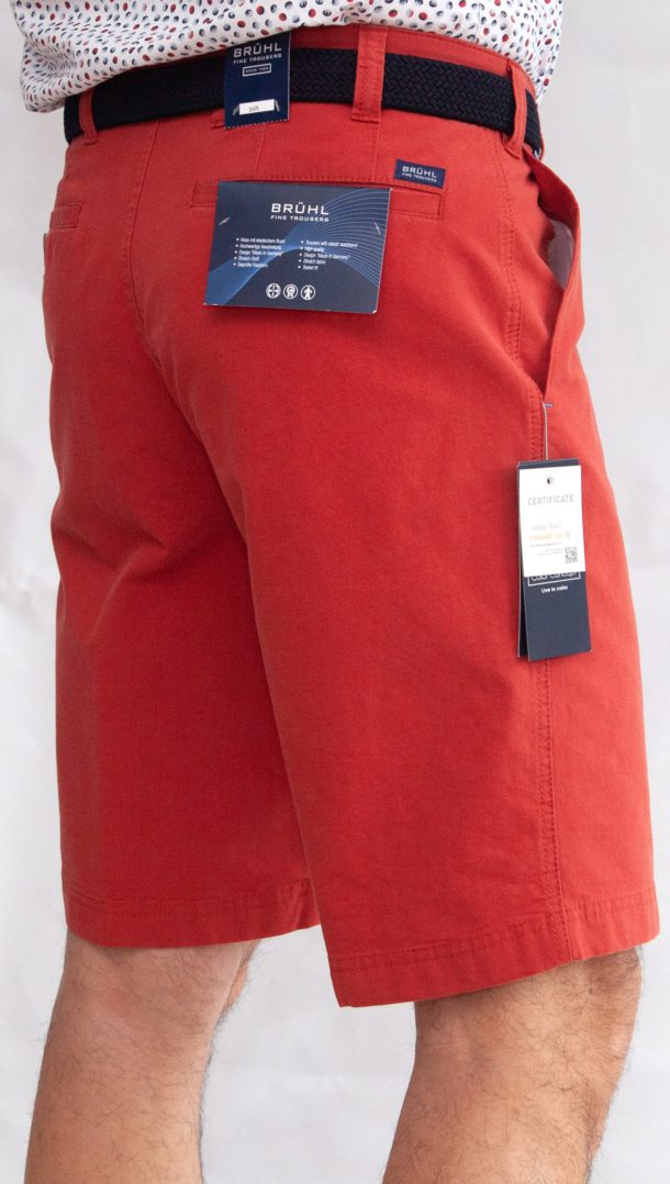 Bruhl Cotton Tailored Shorts - Red - 36" & 38" Waists Only - Image 2
