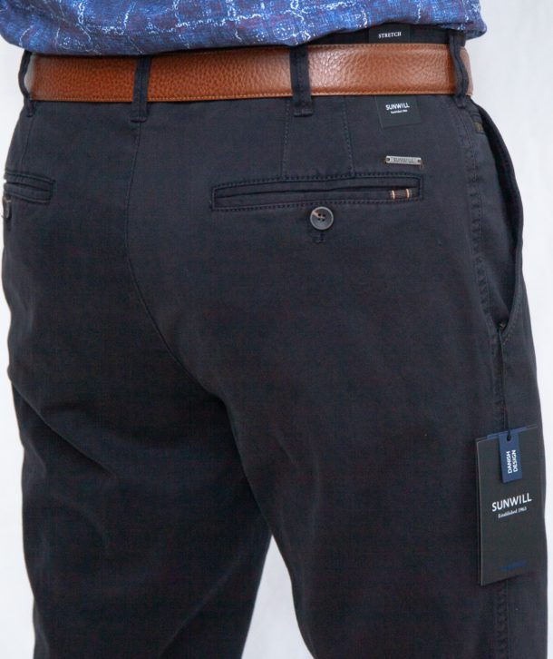 Sunwill Standard Weight Cotton Trousers – Navy - Image 2