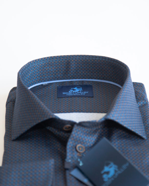 Culture (Eden Valley) Stretch Shirt – Navy & Gold - Image 2