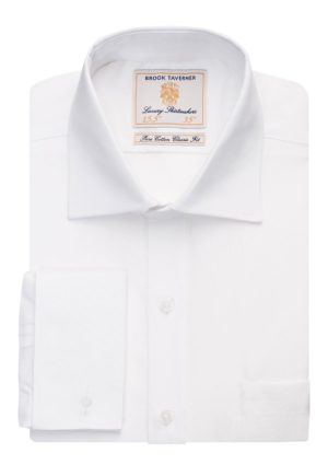 Lloyd Attree & Smith Mens dress Shirt White Tuxedo Evening  Double Cuff 16" 