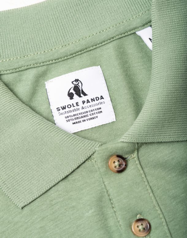 Swole Panda Refibra Polo Shirt  - Khaki - Image 3