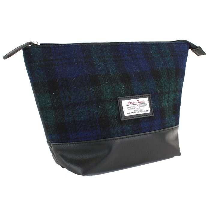 British Bag Company - Black Watch Harris Tweed Wash Bag