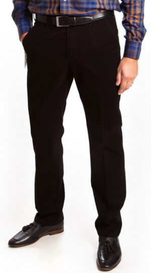 Club of Comfort Cotton Casual Trousers Denver Fit - Black