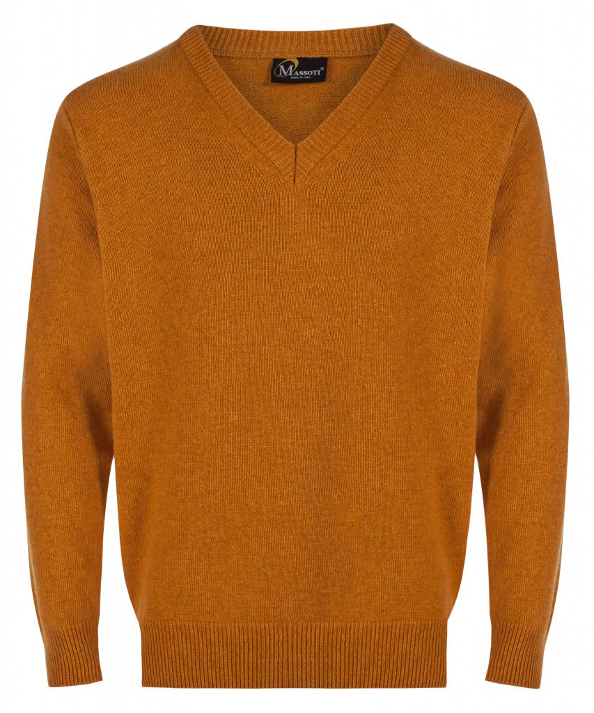 Massoti 100% Lambswool 7 Gauge V-Neck Jumpers - Birtchnells