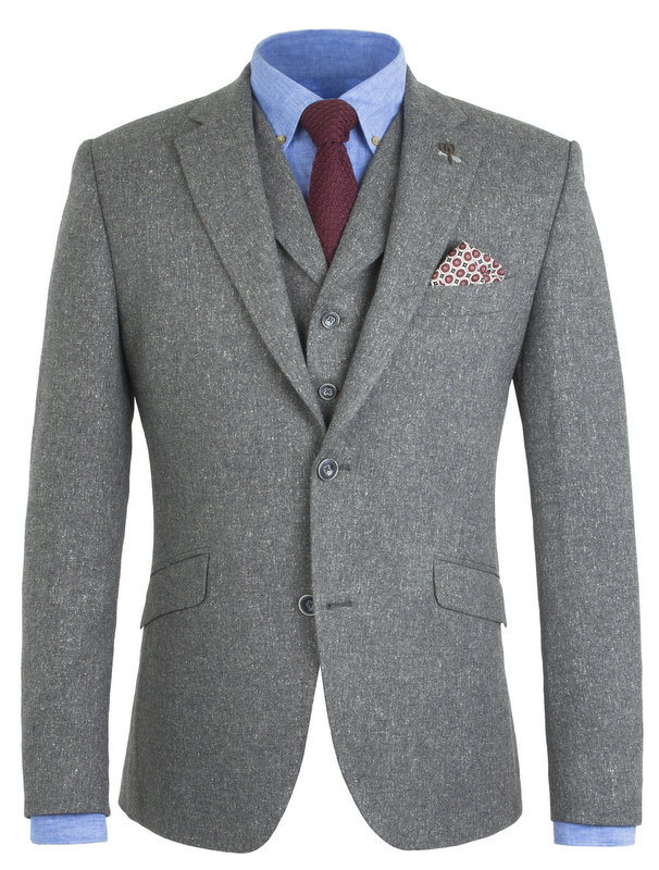 Peaky Blinders Inspired Suit Jacket - Gunmetal Grey Fleck