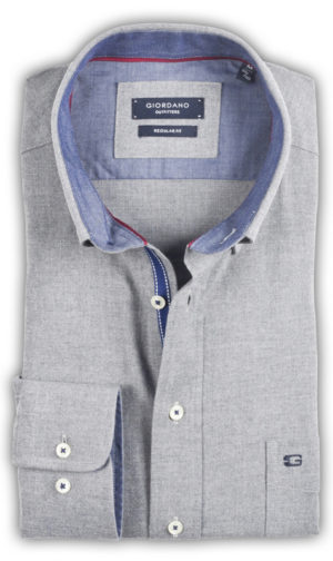 Giordano - Franklin Flannel Shirt- Silver