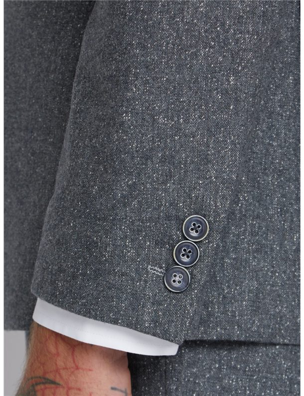 Peaky Blinders Inspired Suit Jacket - Gunmetal Grey Fleck - Image 4