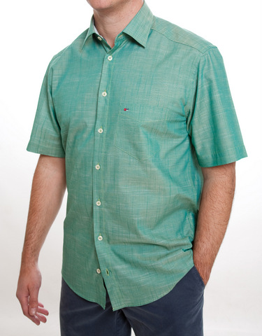 Jupiter 100% Cotton Short Sleeved Shirt - Green