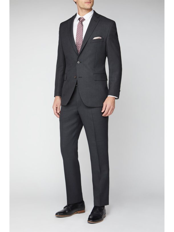 The Label Suit Jacket - Charcoal Birdseye