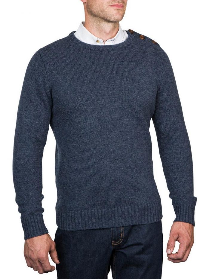 Raging Bull Button-Up Crew Neck Sweater