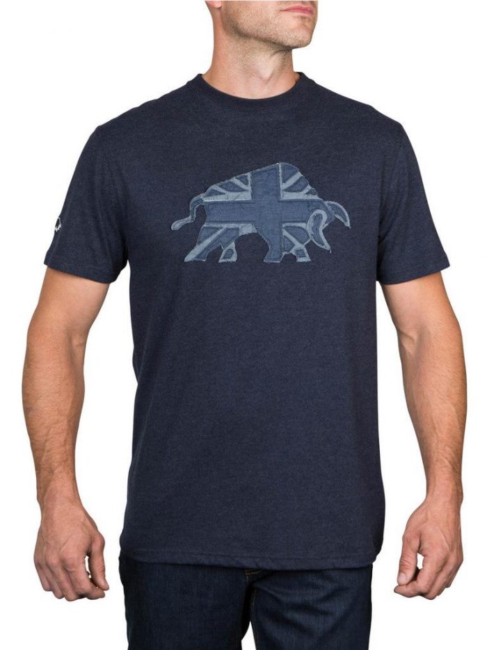 Raging Bull Chambray Applique T-shirt - Navy