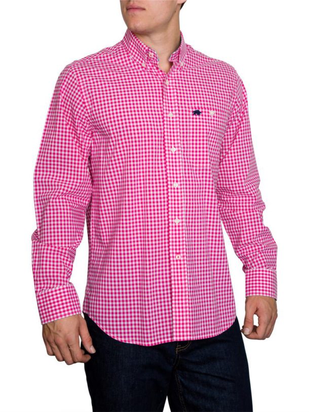 Raging Bull Signature Gingham Shirt - Vivid Pink
