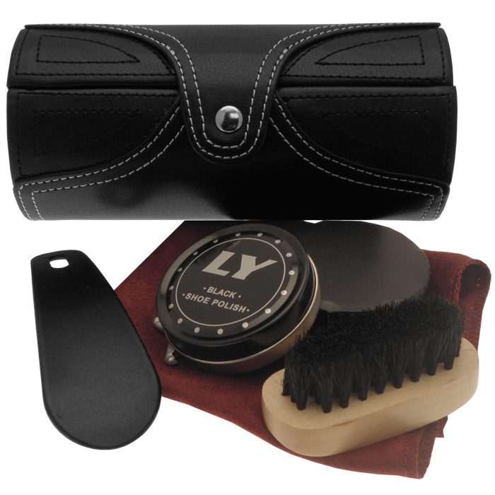 Sophos - Travel Shoe Care kit In Black Leather