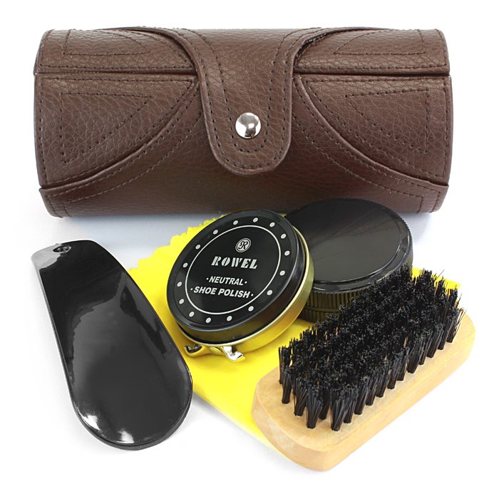 Sophos - Travel Shoe Care kit In Brown Leather