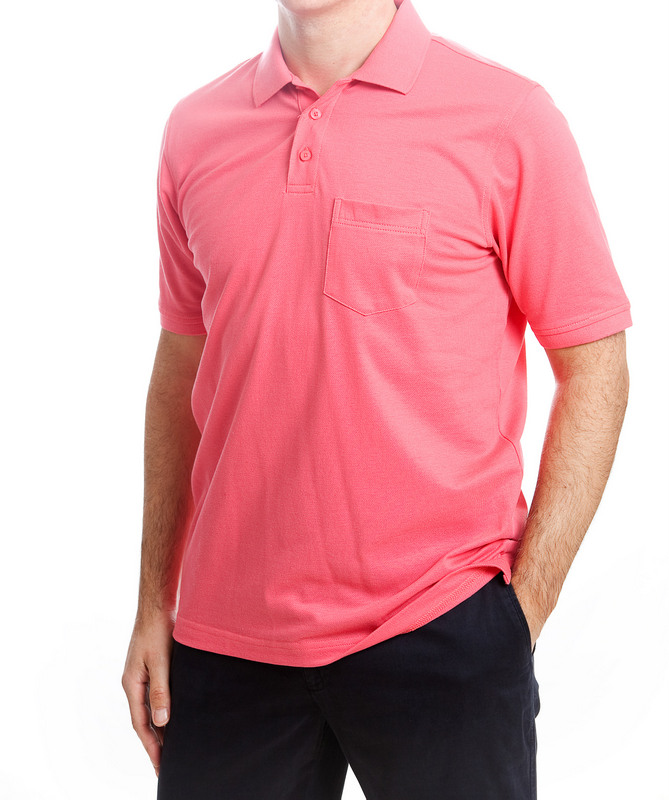 Today's Man Polo Shirt With Pocket - Deep Pink