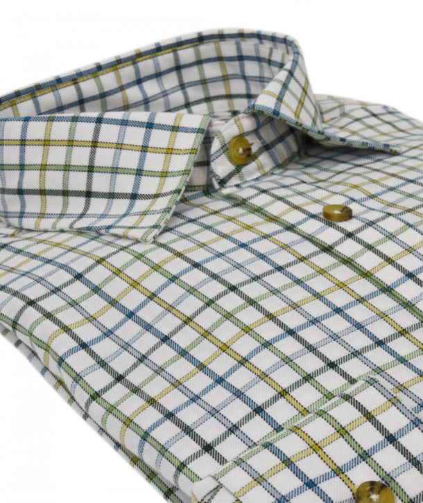 Viyella Brushed Cotton Shirt - Green Check - Image 2