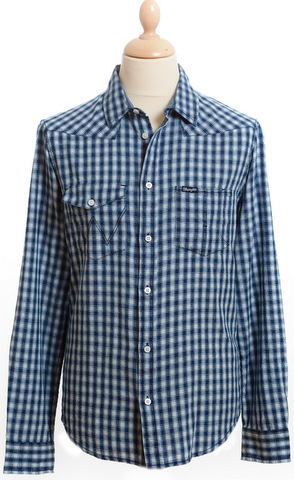 Wrangler Blue Gingham Shirt - Birtchnells